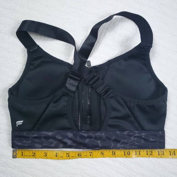 Fabletics Womens Zoe High Support Bra Cheetah Animal Full Zip-Up Sport Bra XS - Picture 7 of 11